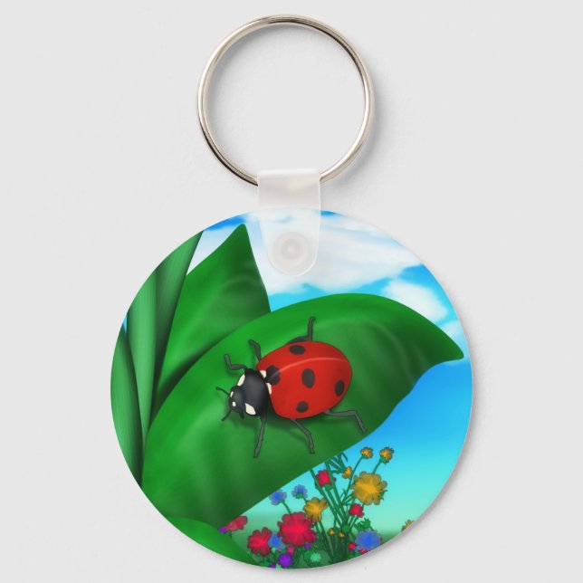 Cartoon Lady Bug Keychain (Front)