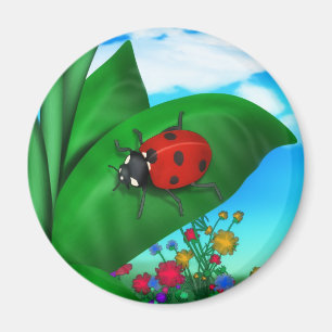 Cartoon Lady Bug Magnet