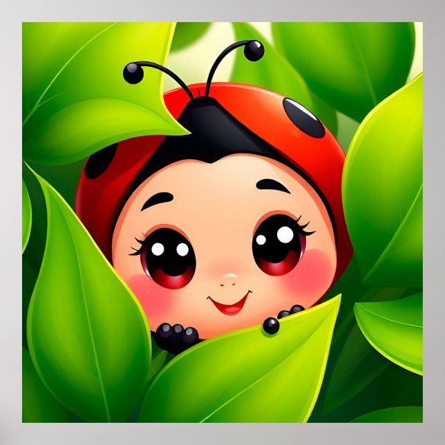 Cartoon Ladybug Wall Decor For Kids Room (Front)