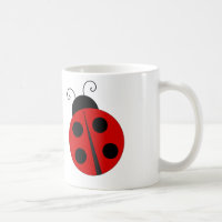 Cartoon Ladybug - White Coffee Mug