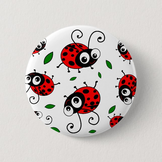 Cartoon ladybugs pattern button (Front)