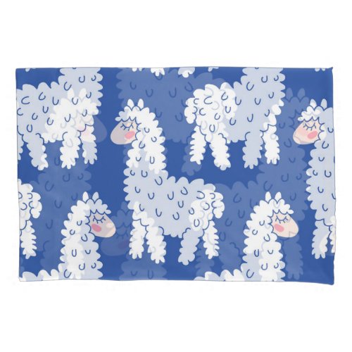Cartoon lama alpaca vintage pattern pillow case