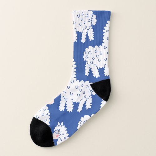 Cartoon lama alpaca vintage pattern socks