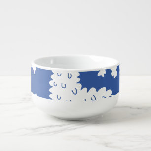 Cartoon lama alpaca, vintage pattern soup mug