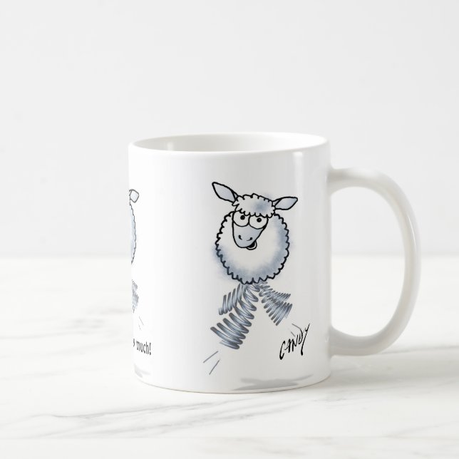 Cartoon lamb. For my sister. I love you. Coffee Mug (Right)