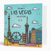 Cartoon Las Vegas Vacation Photo Album 3 Ring Binder (Front/Inside)