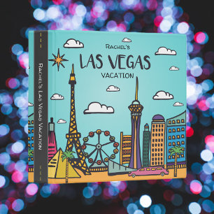 Cartoon Las Vegas Vacation Photo Album 3 Ring Binder