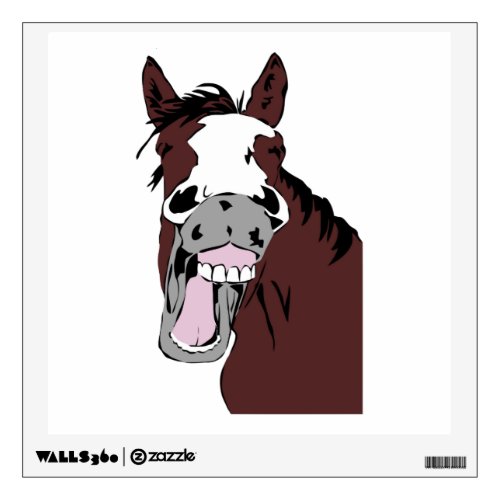 Cartoon Laughing Horse  Funny Animal Art Wall Sticker