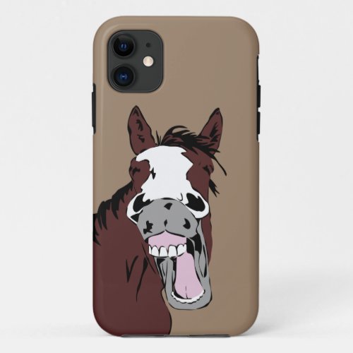 Cartoon Laughing Horse Humor Fun Office iPhone 11 Case