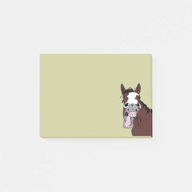 Cartoon Laughing Horse Humor  Fun Office Gift Post-it Notes (Front)