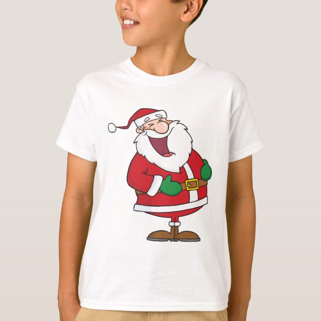 Cartoon Laughing Santa Claus T-Shirt (Front)