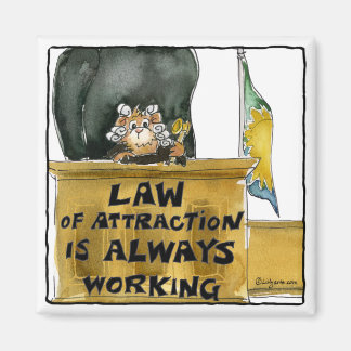 Cartoon Law of Attraction Hamster Judge Magnet