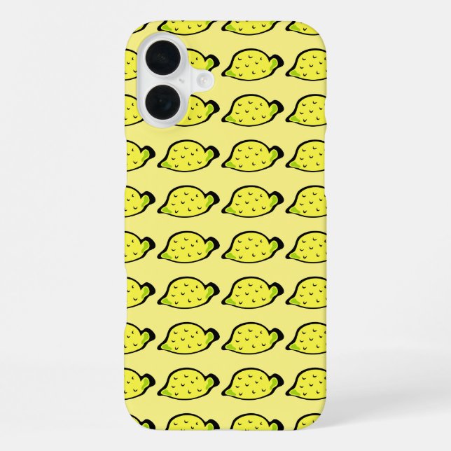 Cartoon Lemons Pattern Yellow Iphone Case (Back)