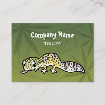 Cartoon Leopard Gecko Business Card by CartoonizeMyPet at Zazzle