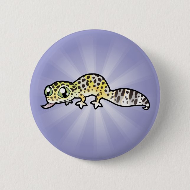Cartoon Leopard Gecko Button (Front)