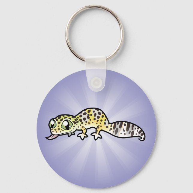 Cartoon Leopard Gecko Keychain (Front)