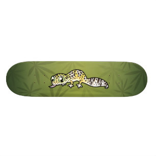Cartoon Leopard Gecko Skateboard