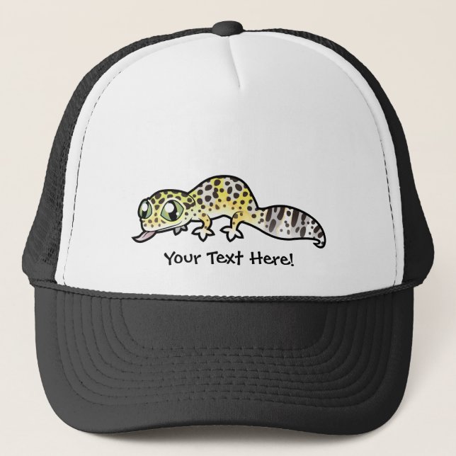 Cartoon Leopard Gecko Trucker Hat (Front)