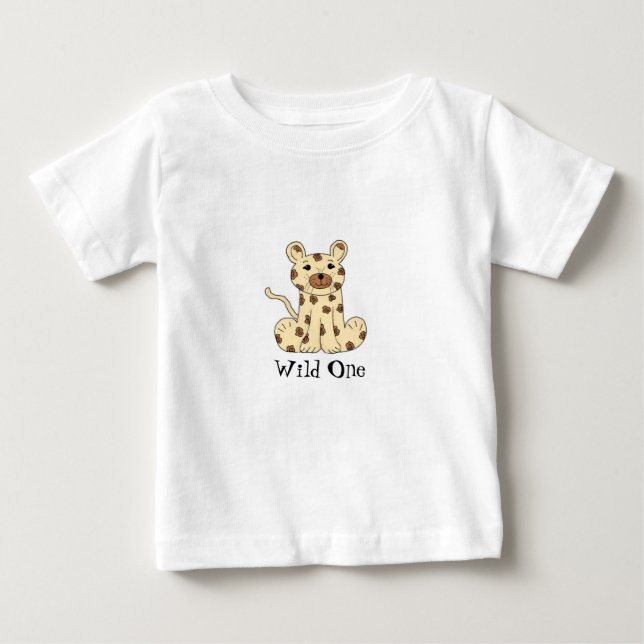 Cartoon Leopard - Wild One Baby T-Shirt (Front)