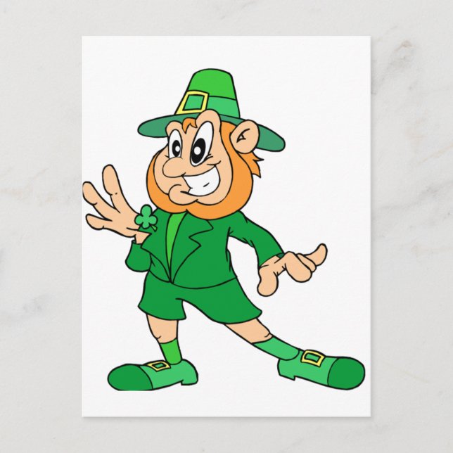 Cartoon Leprechaun Postcard (Front)