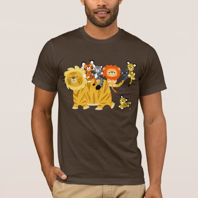 Cartoon Liger and Friends adult T-shirt (Front)