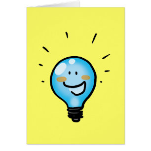 Cartoon light bulb character cards