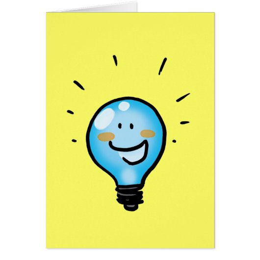Cartoon light bulb character cards (Front)