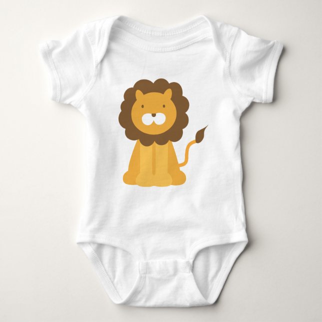 Cartoon Lion Baby Bodysuit (Front)