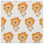 cartoon lion cat fabric