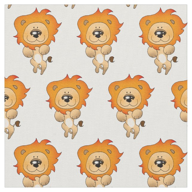 cartoon lion cat fabric (Close Up)