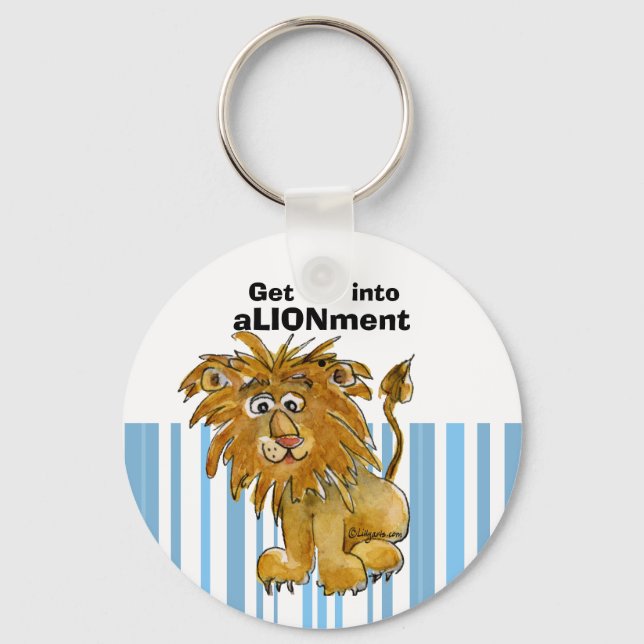 Cartoon Lion Get into  ALIONment Keychain (Front)