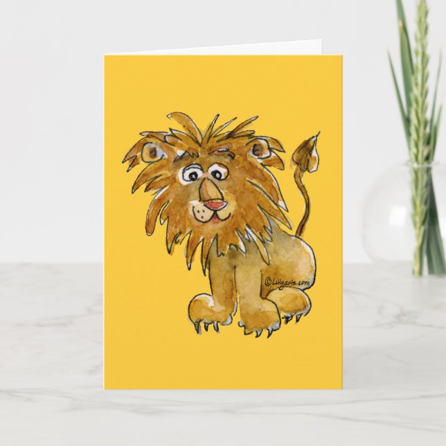 Cartoon Lion Greeting Card (Front)