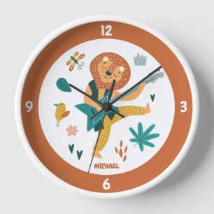 Cartoon Lion & Guitar Clock