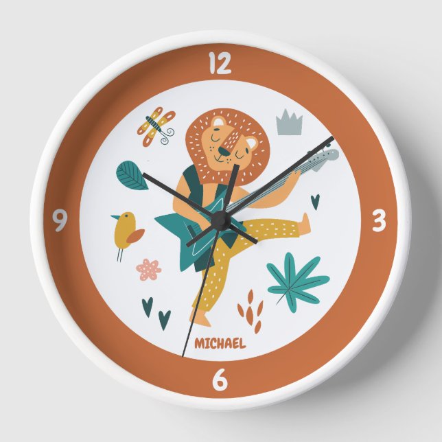 Cartoon Lion & Guitar Clock (Front)