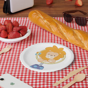 Cartoon Lion Jumping Through Ring Paper Plates