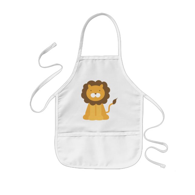 Cartoon Lion Kids' Apron (Front)