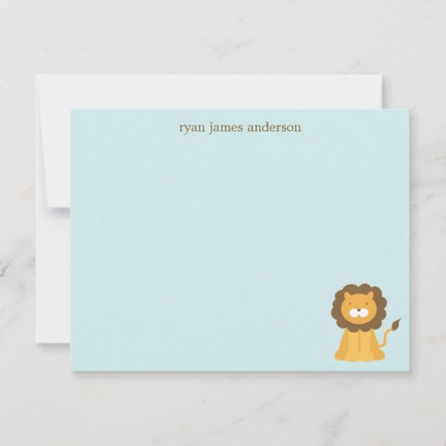 Cartoon Lion Personalized Thank You Note Cards