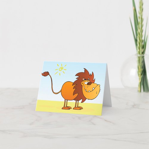 Cartoon Lion Thank You Card