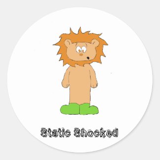 Cartoon Lion With Wild Hair Classic Round Sticker
