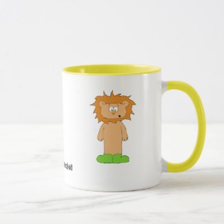 Cartoon Lion With Wild Hair Mug