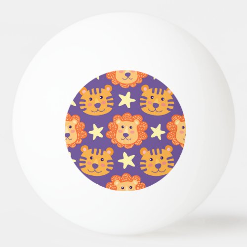 Cartoon Lions  Tigers Vintage Ping Pong Ball