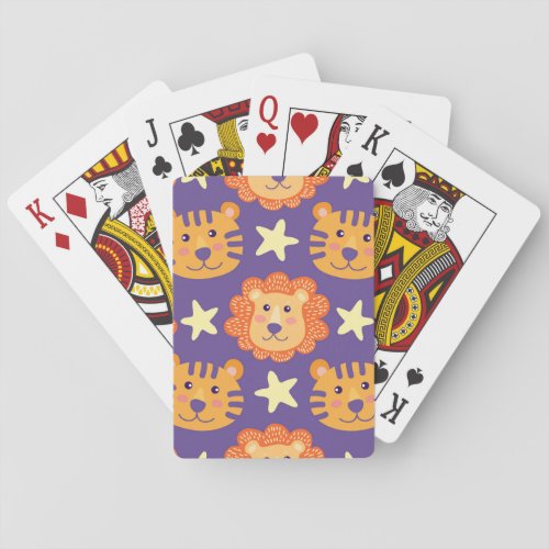Cartoon Lions  Tigers Vintage Playing Cards