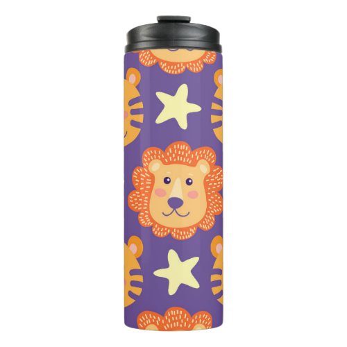 Cartoon Lions  Tigers Vintage Thermal Tumbler