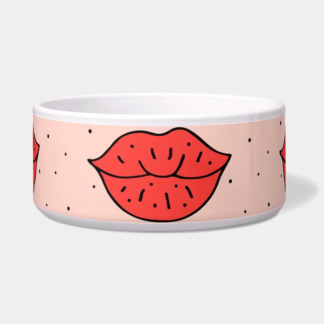 Cartoon lips: feminist doodle pattern. bowl (Front)
