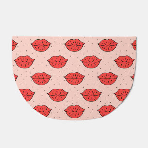 Cartoon lips: feminist doodle pattern. doormat