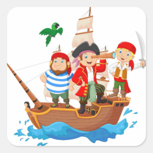 Cartoon little cute pirates - Sticker
