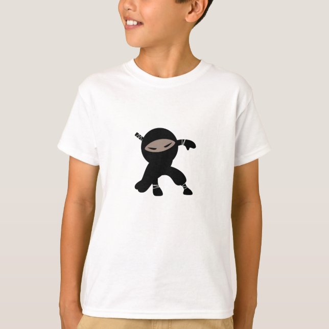 Cartoon Little Ninja Warrior T-Shirt (Front)