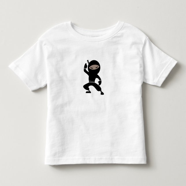 Cartoon Little Ninja Warrior Toddler T-shirt (Front)