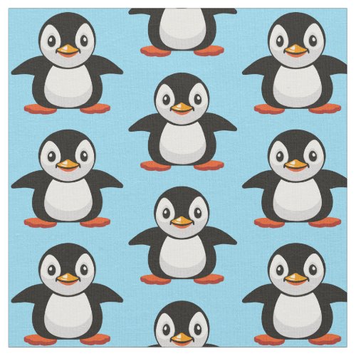 cartoon little penguin fabric