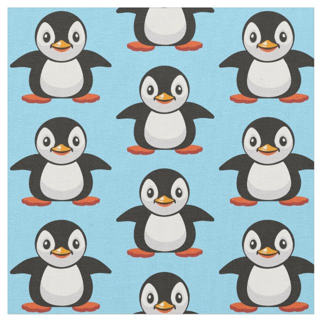 cartoon little penguin fabric (Close Up)